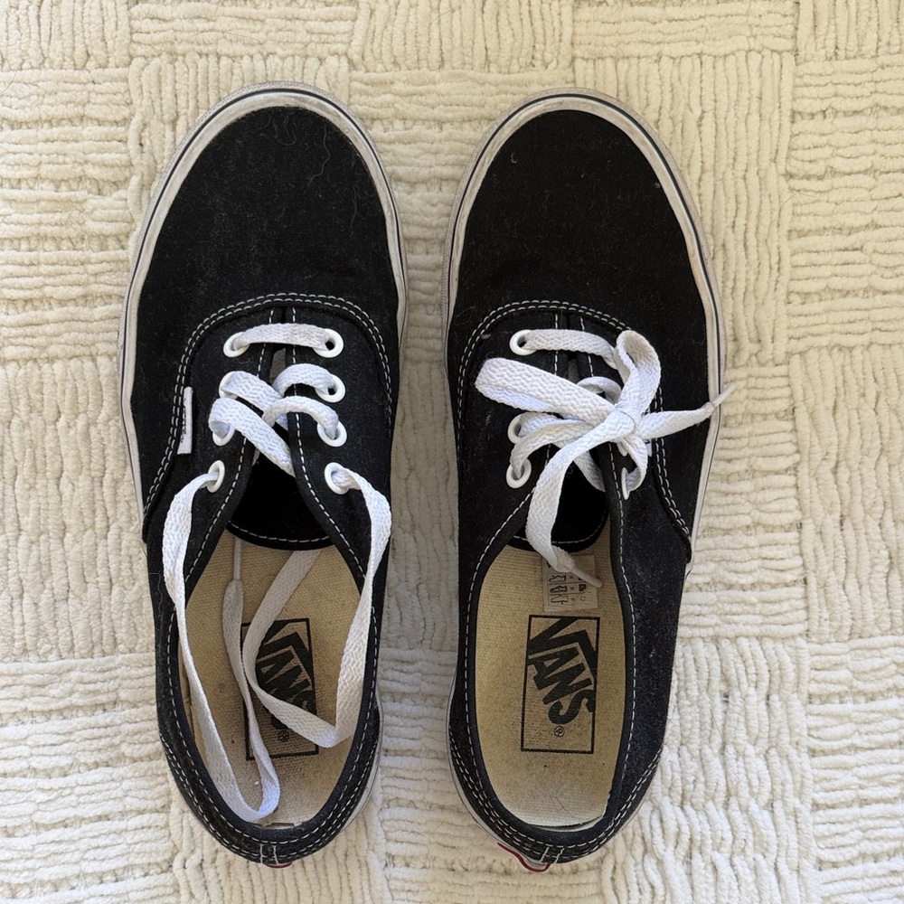 Vans Classic Black and White Lace-Up Shoes